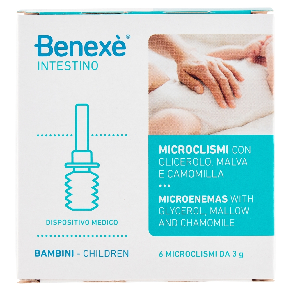 Benexè Intestino Microclismi con Glicerolo, Malva e Camomilla Bambini 6 x 3 g